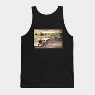 Giraffes at Watering Hole Tank Top